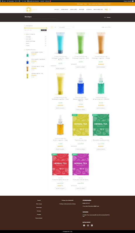 maquette page boutique  institut yuzu